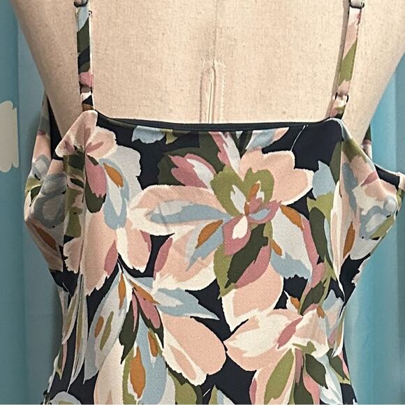 Joie Floral Midi Dress - Black, Pink, Green - Picture 7 of 7